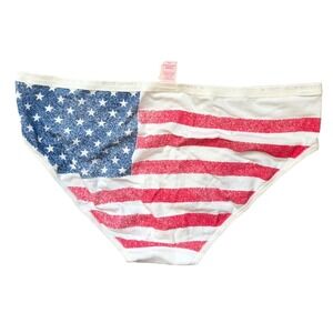 Sleazy 2015 VS American Flag Hiphugger Panties Patriotic Stars Stripes Large NWT